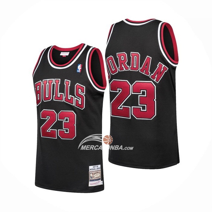 Maglia Chicago Bulls Michael Jordan No 23 Mitchell & Ness 1997-98 Nero